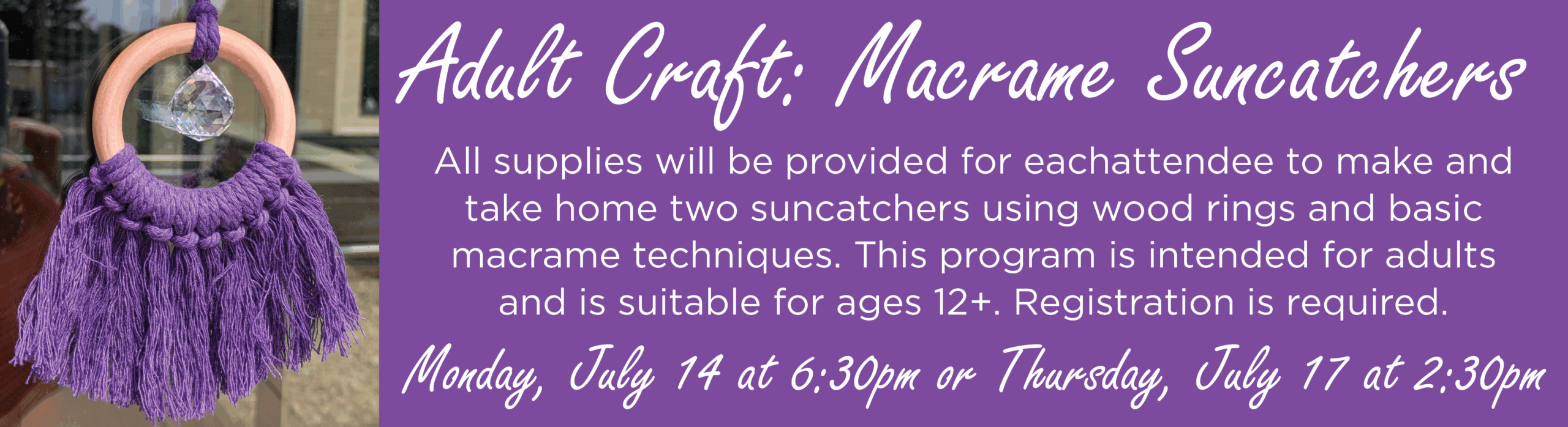 Adult Craft: Macramé Suncatcher