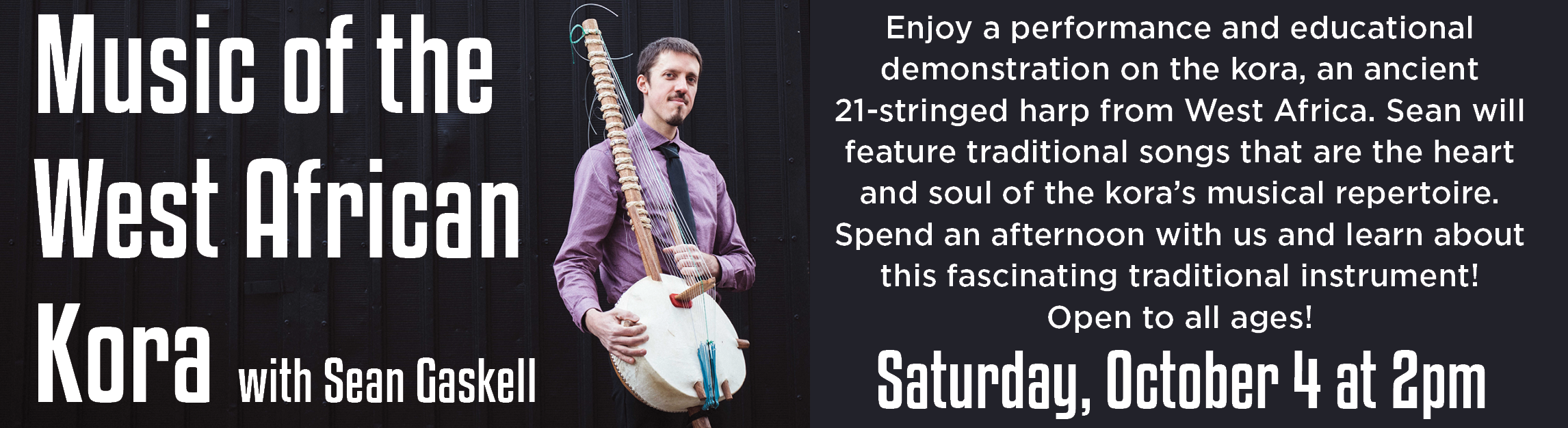 Music of the West African Kora with Sean Gaskell
