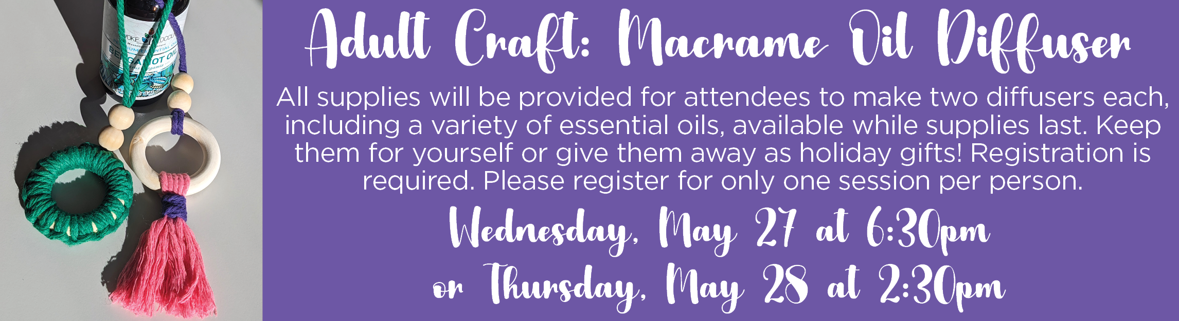 Adult Craft: Macrame Essential Oil Diffuser