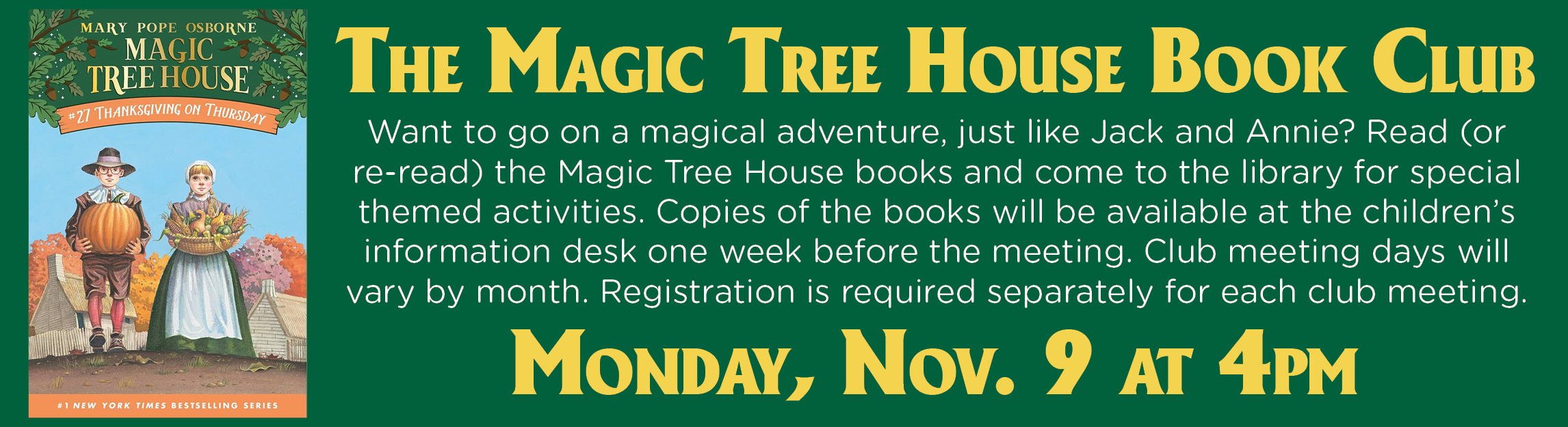 The Magic Tree House Book Club: Thanksgiving on Thursday